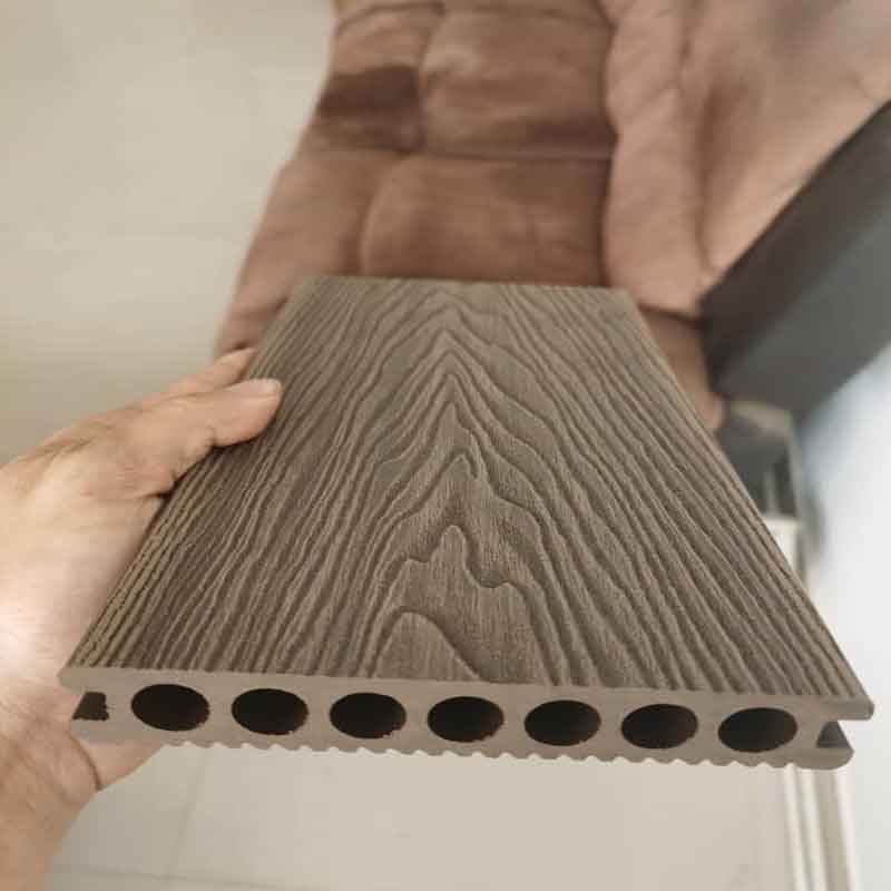 Pavimentazione per decking in composito WPC con venature del legno in rilievo 3D