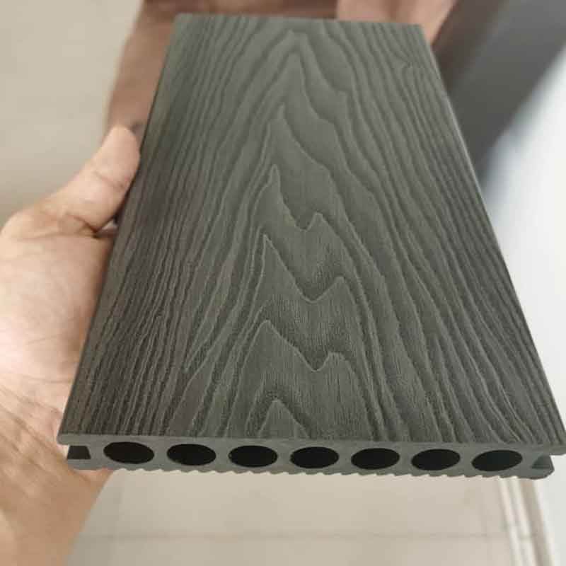 Pavimentazione per decking in composito WPC con venature del legno in rilievo 3D